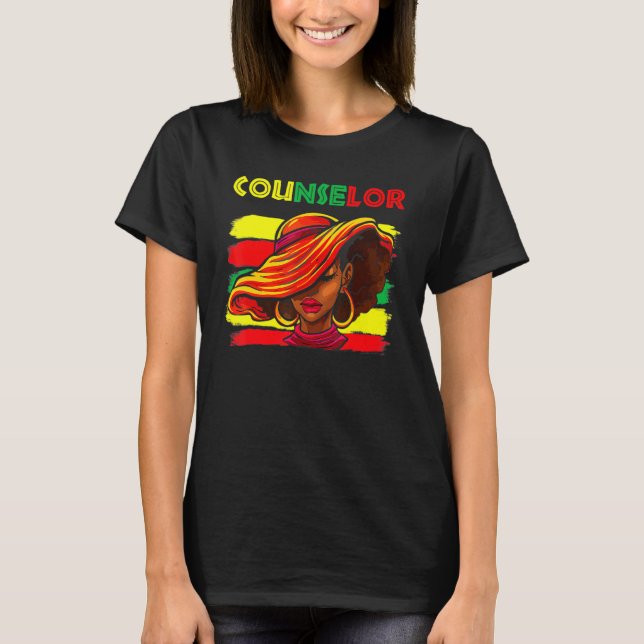 Counselor Afro African American Women Black Histor T-Shirt (Vorderseite)