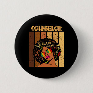 Counselor Afro American Women Black History Button