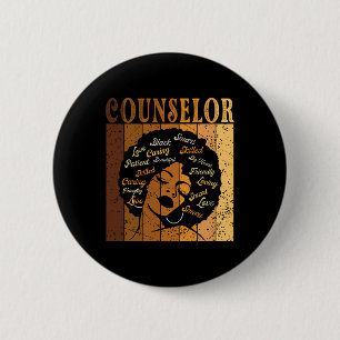 Counselor Afro American Women Black History Button