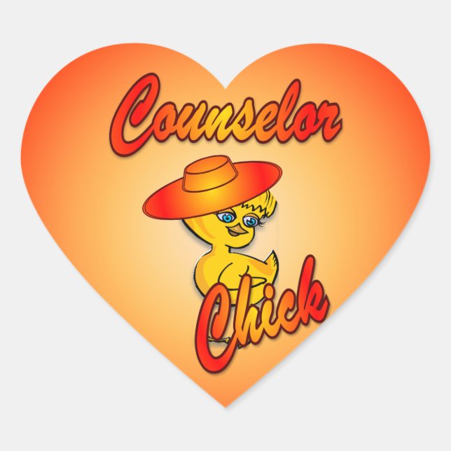 Counselor Chick #5 Herz-Aufkleber (Vorderseite)