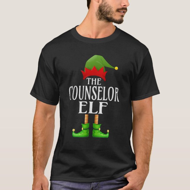 Counselor Elf Xmas Funny Family Matching Group Chr T-Shirt (Vorderseite)