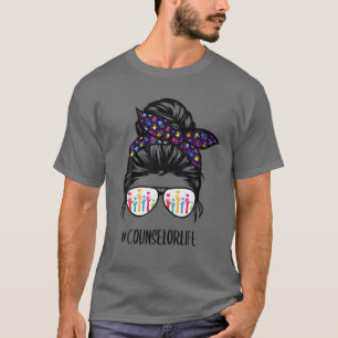 Counselor Life Messy Bun Haar Brille zurück zum S T-Shirt