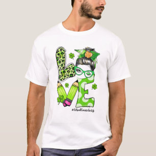 Counselor Life Messy Bun Kleeblatts St Patrick's D T-Shirt