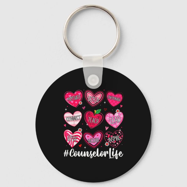 Counselor Life School Counseling Hearts School Val Schlüsselanhänger (Vorderseite)