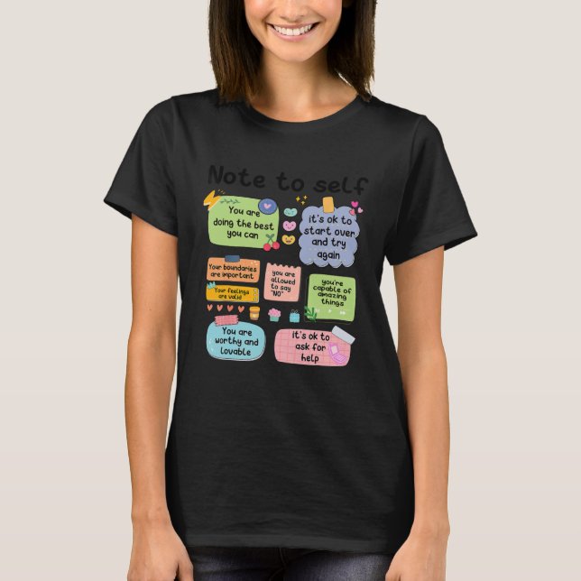 Counselor Note To Self Mental Health School Psycho T-Shirt (Vorderseite)