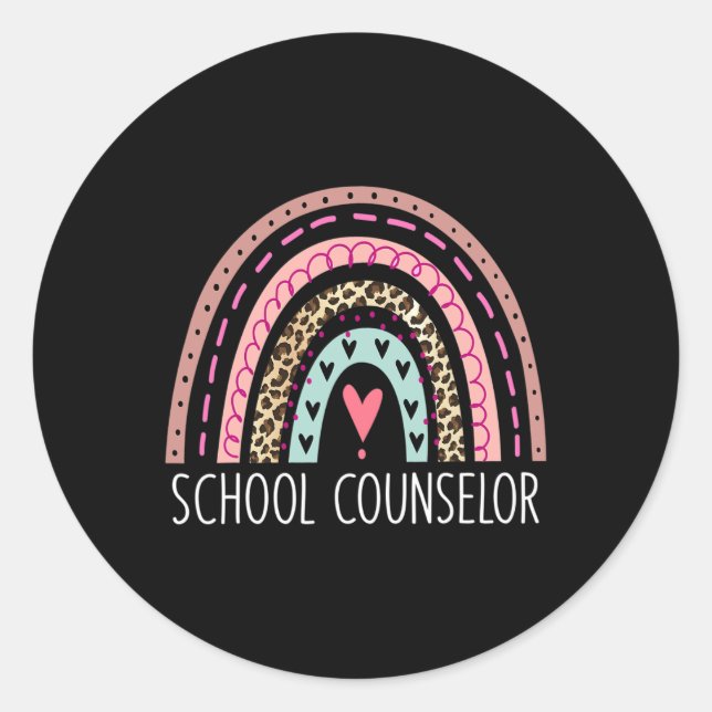 Counselor Rainbow Counselor Zurück zur Schule Runder Aufkleber (Vorderseite)
