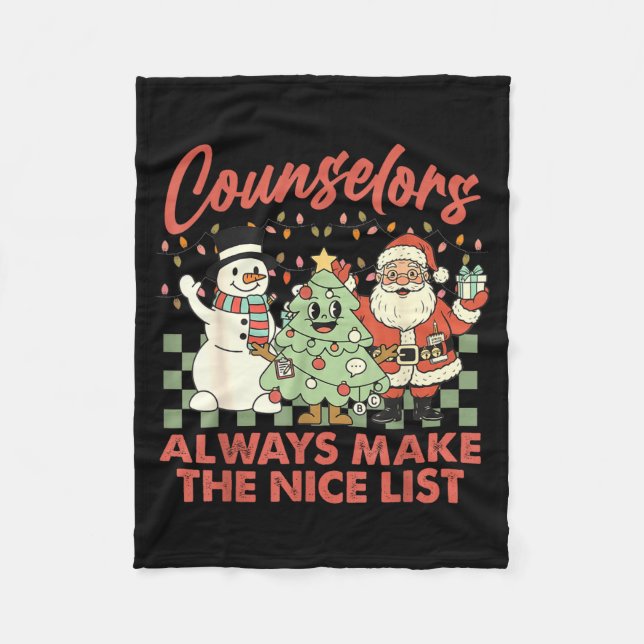 Counselors Always Make The Nice List Santa Christm Fleecedecke (Vorderseite)