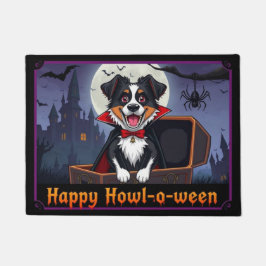 Count Australian Shepherd Happy Howl-o-ween Fußmatte