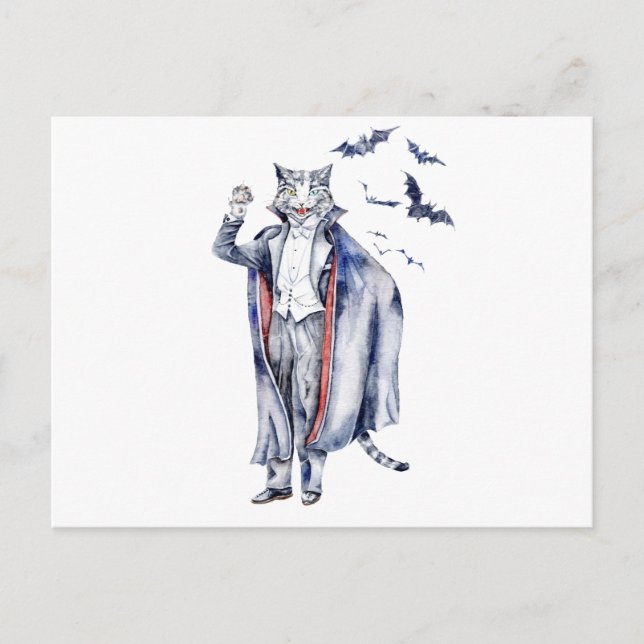 Count Catula Vampire Cat Postkarte (Vorderseite)