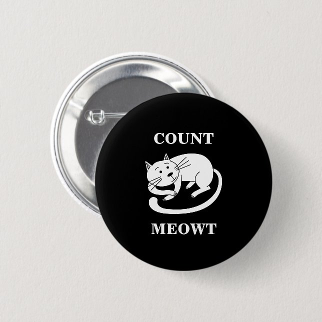 Count Meowt Kitty Funny Cat Pub Button (Vorne & Hinten)