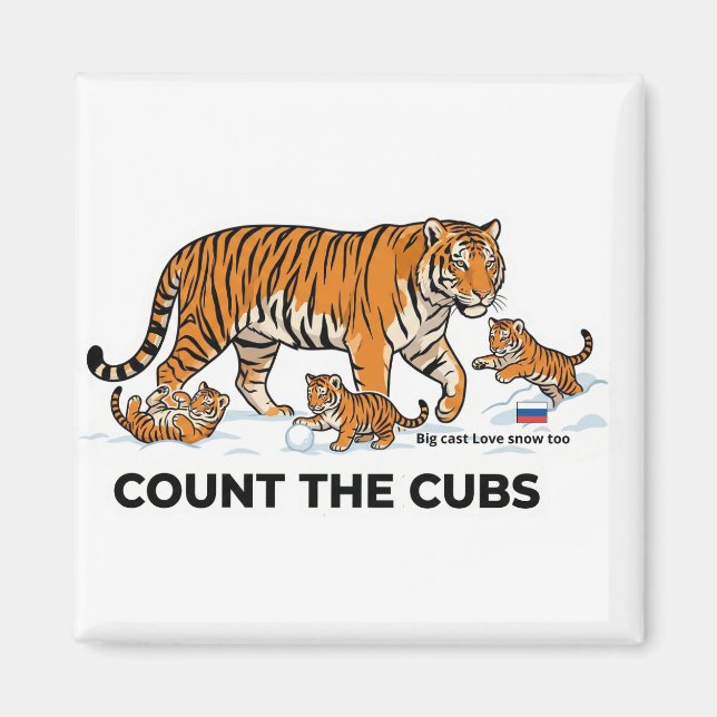 Count the Cubs – Siberian Tiger Learning Magnet (Vorne)