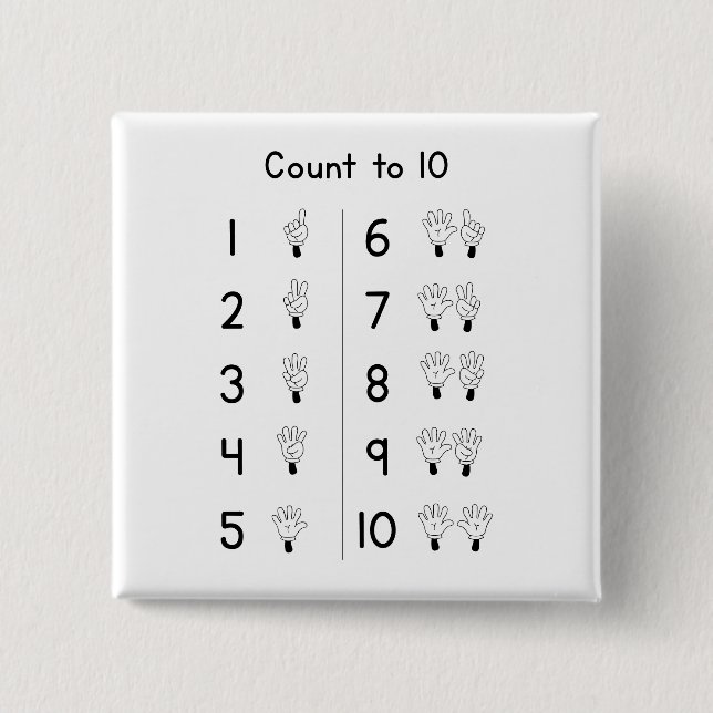 Count to 10 handgestures button (Vorderseite)