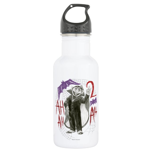 Count von Count B&W Sketch Zeichnend Trinkflasche (Vorderseite)
