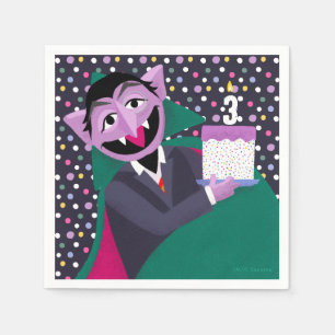 Count Von Count Confetti Birthday Serviette