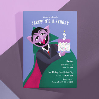 Count von Count Number Cake Geburtstagsparty Einladung