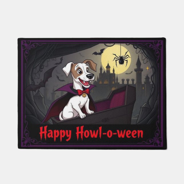Count Whippet Frohes Howl-o-ween Fußmatte (Vorderseite)
