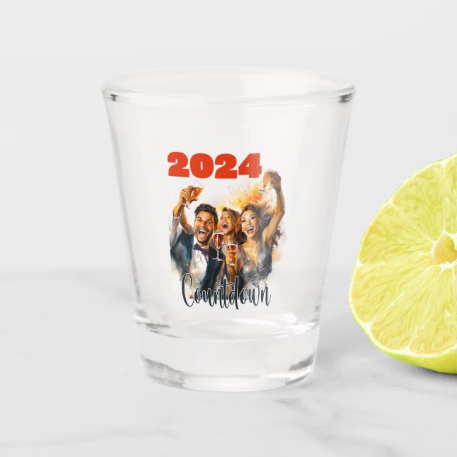 Countdown 2024 schnapsglas (Vorderseite)