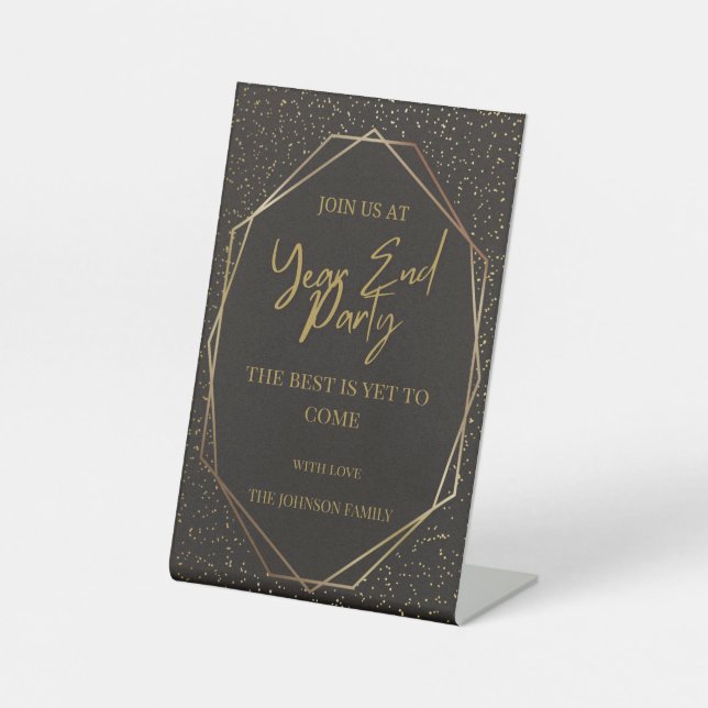 Countdown bis 2025: Feiern Sie das neue Jahr! Sockelschild (Vorderseite)