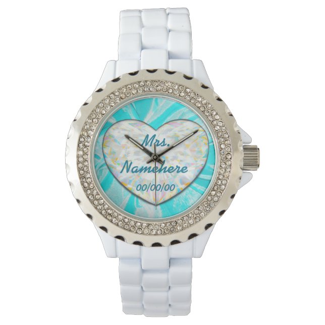 Countdown Wedding Watch for Bride! Name hinzufügen Armbanduhr (Vorderseite)