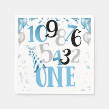 Countdown zu einem Party Napkins-Blue