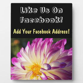 Counter Schild wie Uns auf Facebook! Schild Fotoplatte