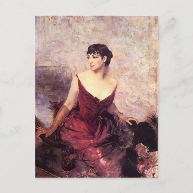 Countess de Rasty Sitze von Giovanni Boldini Postkarte (Vorderseite)