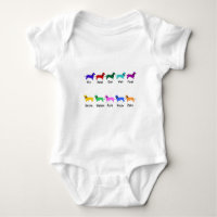 Counting deutscher Dackeln Baby Bodysuit