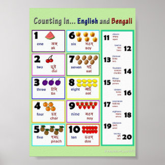 Counting In.. Englisch und Bengali Poster