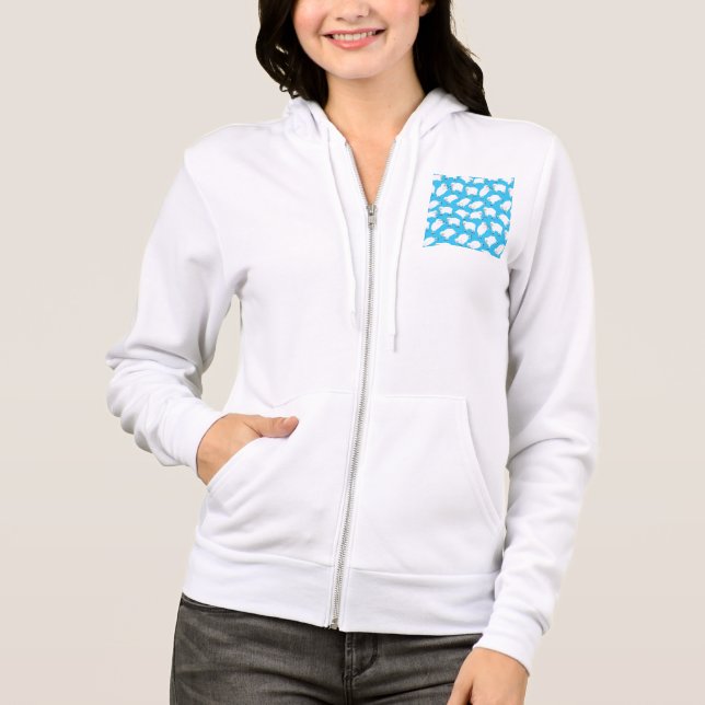 Counting Sheep Blue Nursery Pattern Hoodie (Vorderseite)