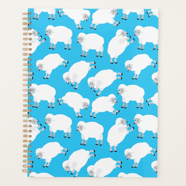 Counting Sheep Blue Nursery Pattern Planer (Vorderseite)