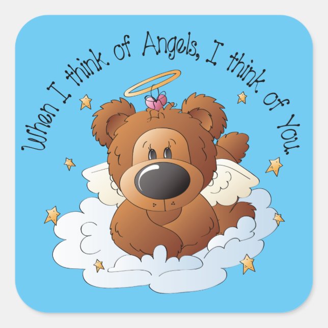 Country Angel Bear inspirierender Aufkleber (Vorderseite)