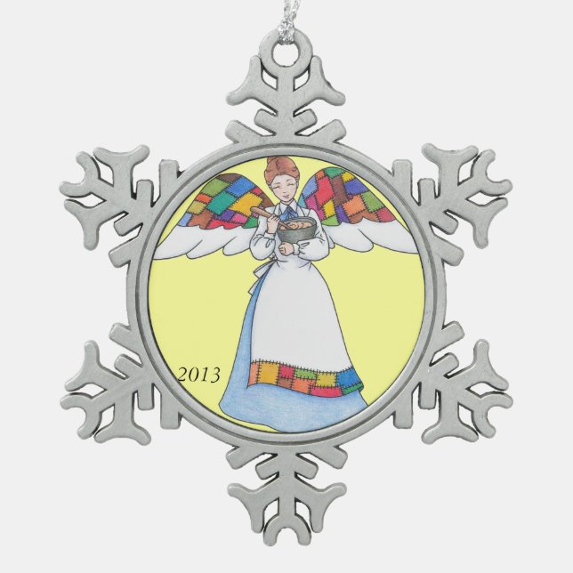 Country Angel (blau) Snowflake Ornament (Vorderseite)
