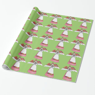 Country Angel (Red) Wrapping Paper Geschenkpapier
