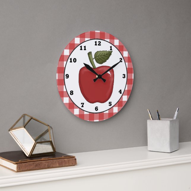 Country Apple Cartoon kitchen wall clock Große Wanduhr (Büro)