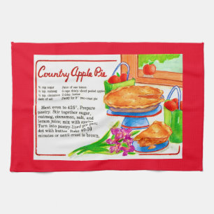 Country Apple Pie Rezept Geschirrtuch