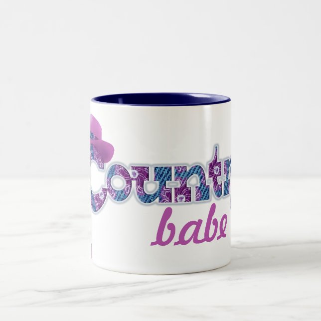 Country babe denim blue pink Tasse (Mittel)