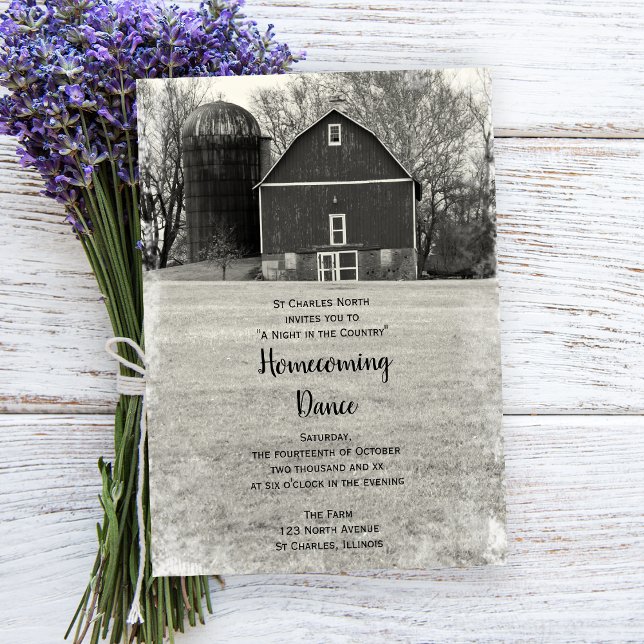 Country Barn et Silo Homecoming Dance Invitation (Créateur téléchargé)