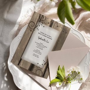 Country Barn Wood and Flowers Bridal Shower Einladung