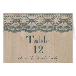 Country Barn Wood & Lace Wedding Tischnummer