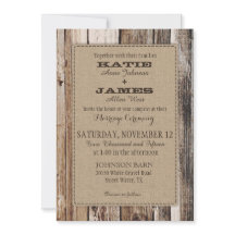 Country Barn Wood Rustic Wedding Einladungskarte