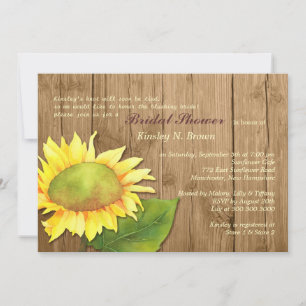 Country Barnwood Sunflower Brautparty Einladung
