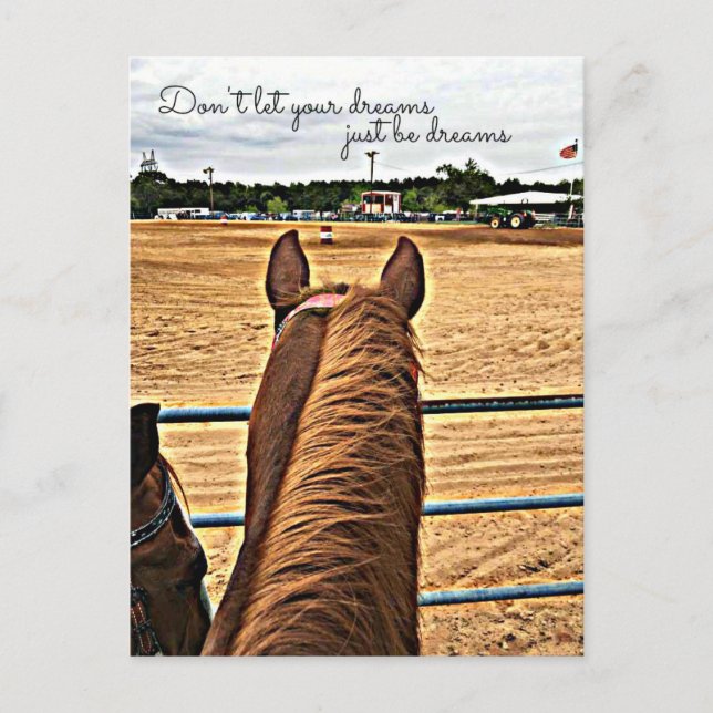 Country Barrel Racer Cowgirl Motivation carte post (Devant)