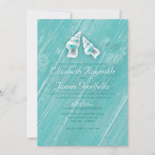 Country Beach Seashells Hochzeit in Urlaubsort lad Einladung