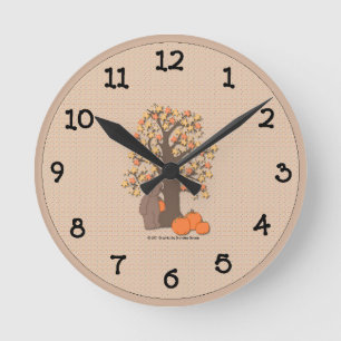 Country Bear Autumn Wall Clock Runde Wanduhr