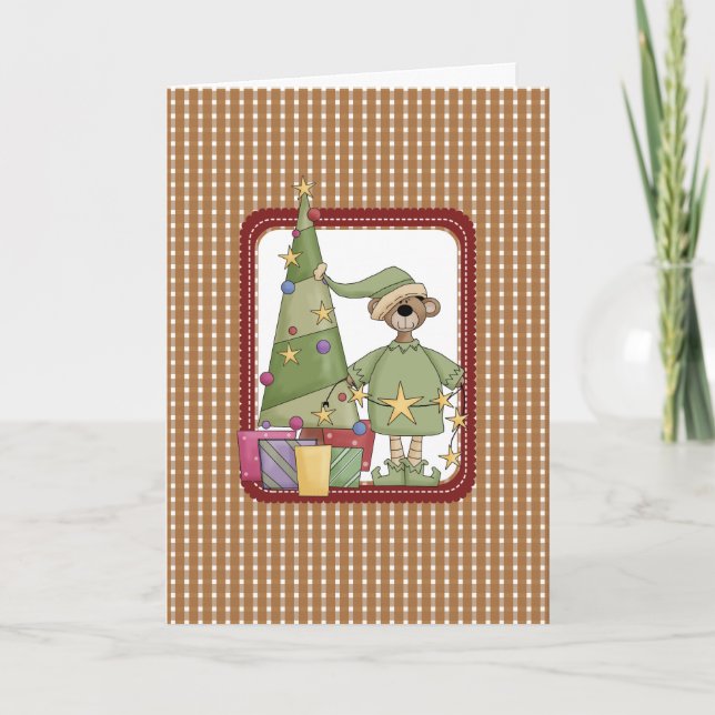 Country Bear Weihnachtskarten Feiertagskarte (Vorderseite)