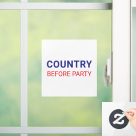 Country Before Party Political  Fensteraufkleber