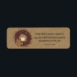 Country Berry Wreath and Candle Christmas Label<br><div class="desc">Land Berry Kranz und Kerze mit Gingerbread Man Weihnachtslabel. Unser rustikales Label ist die perfekte Touch für Ihre Weihnachtskorrespondenz. Unsere hochwertige Vorlage macht es so einfach, Ihre Labels anzupassen. Wenn Sie die Farbe des Schriftartes oder des Schriftartes ändern möchten, verwenden Sie bitte den entsprechenden Link. Entworfen von Beverly Bainbridge Homespun...</div>