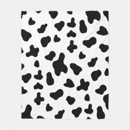 Country Black and White Cow Muster Fleecedecke