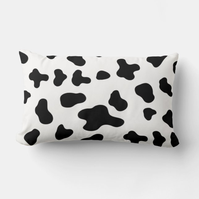 Country Black and White Cow Muster Lendenkissen (Vorderseite)
