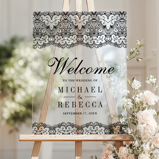 Country Black Lace Wedding Welcome (Créateur téléchargé)